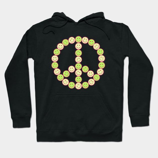 Smiley Peace Sign Hoodie by Nixart